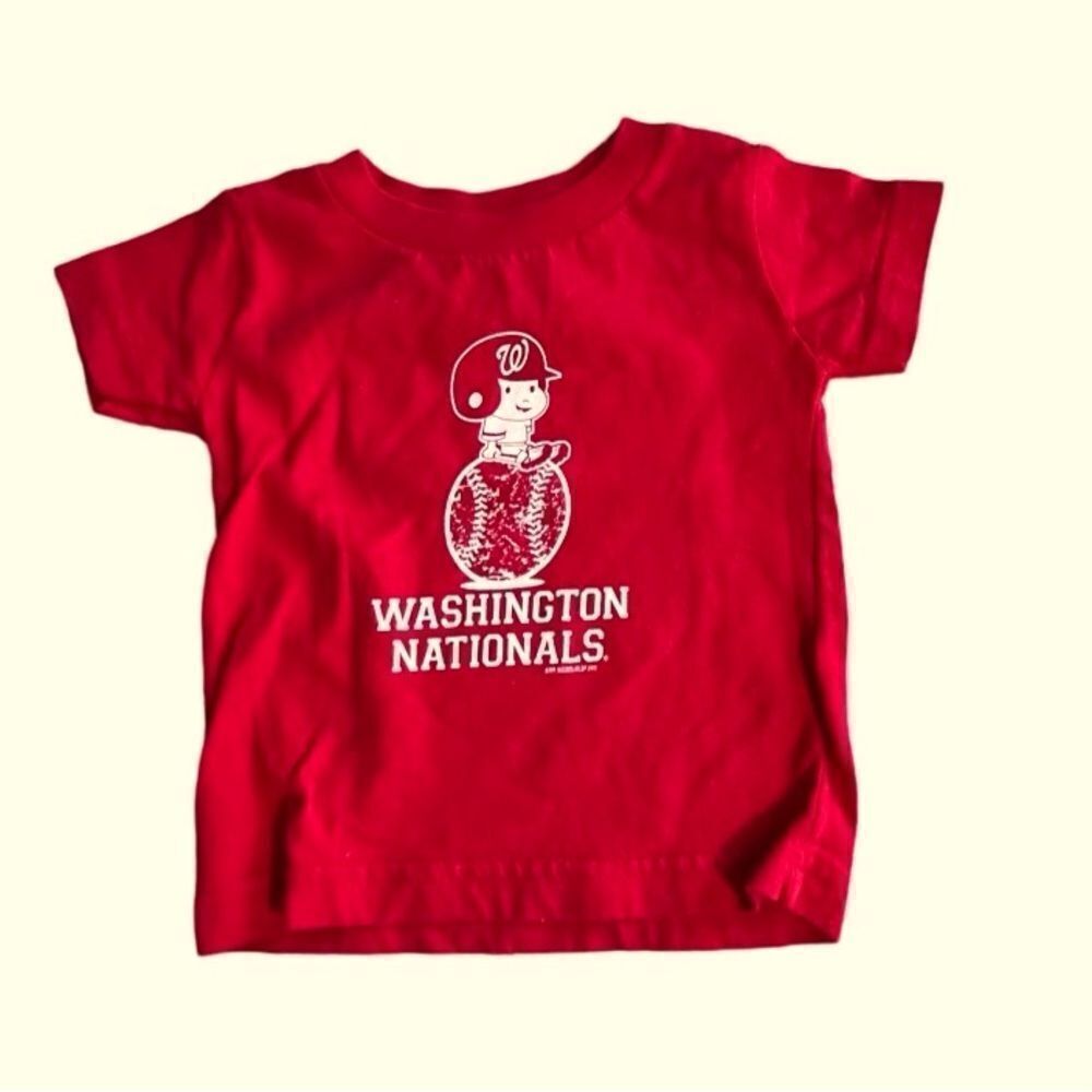 2 Washington Nationals Baby T-Shirts 6 Months Red MLB DC Baseball Twins